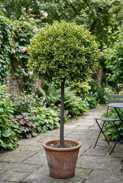 Euonymus japonicus 'Aureus' auf Stamm