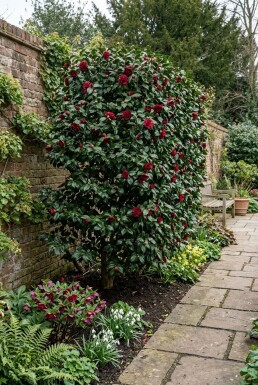Camellia japonica 'Black Lace' Schirm